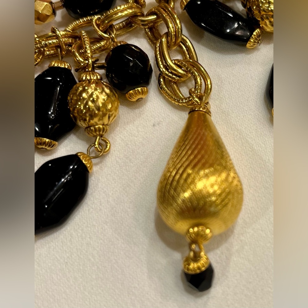 Vintage Signature Barrera Black and Gold Princess Necklace - Picture 6 of 16